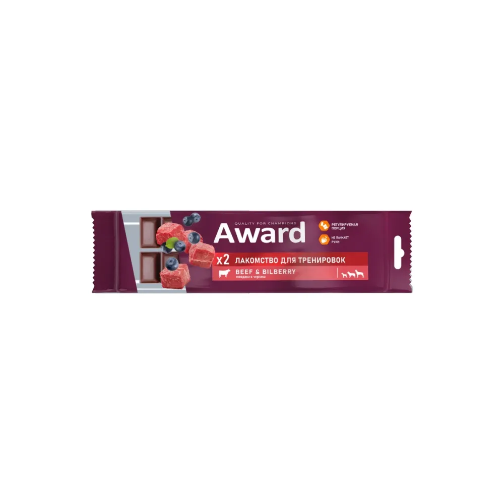 Award лакомство Training для собак и щенков с 3 месяцев с говядиной и черникой 50 г