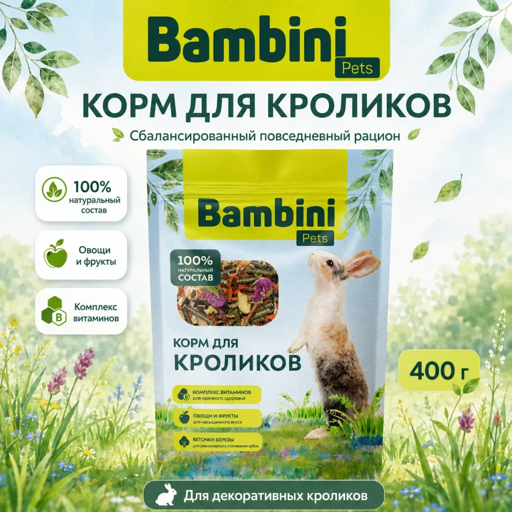 Bambini Pets корм для декоративных кроликов 400 г
