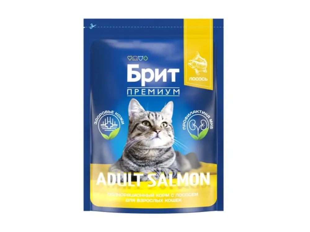 Brit Premium сухой корм Adult Salmon с лососем для взрослых кошек 2 кг