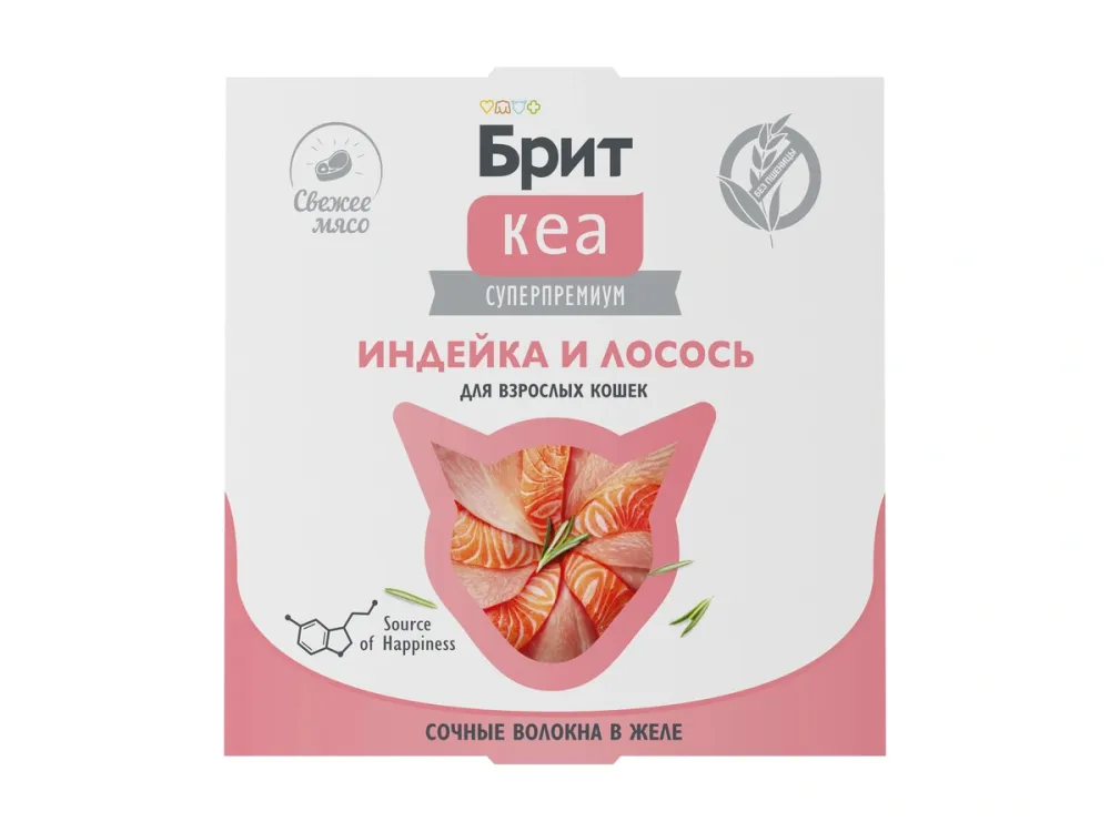 Brit Care влажный корм Волокна в желе для взрослых кошек с индейкой и лососем 75 г