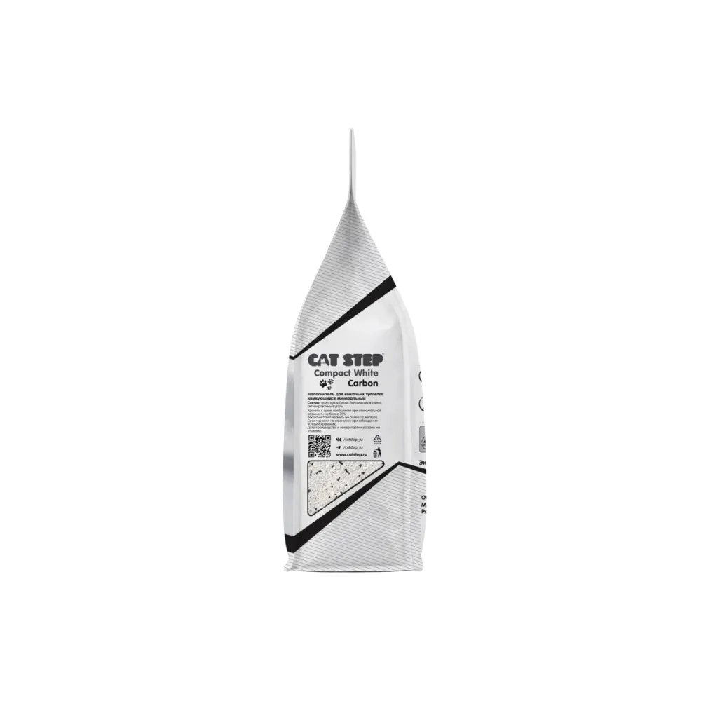 CAT STEP наполнитель Compact White Carbon комкующийся бентонитовый для кошек 5 л