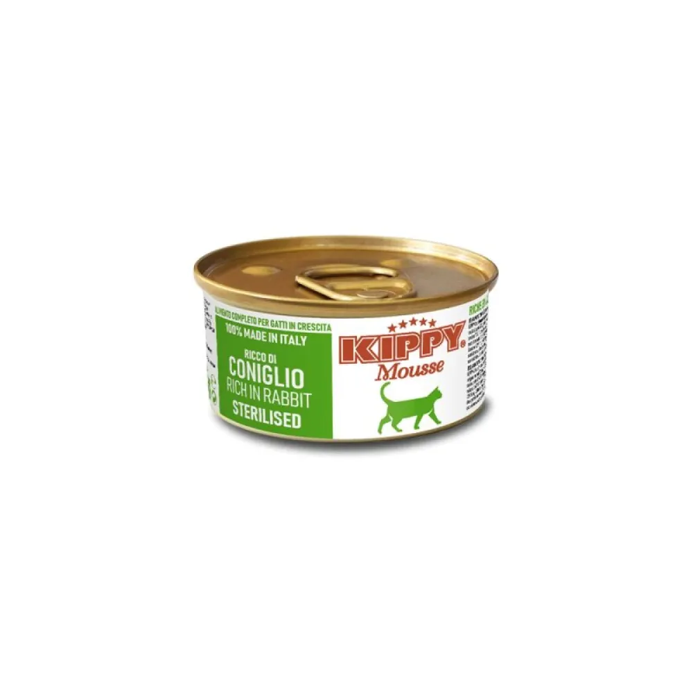 Kippy влажный корм Mousse Sterilised Rabbit для стерилизованных кошек с кроликом 85 г