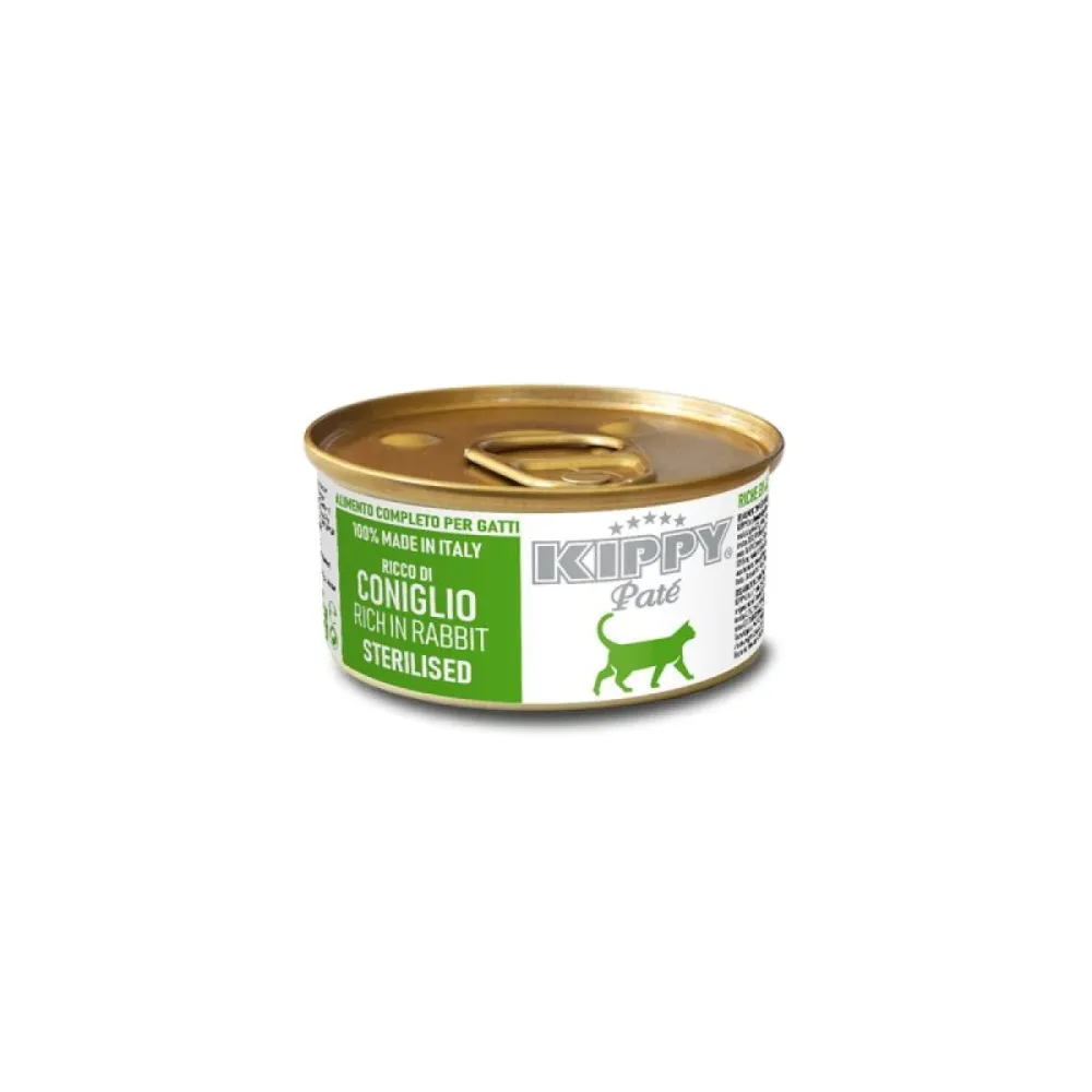 Kippy влажный корм Pate Sterilised Rabbit для стерилизованных кошек с кроликом 85 г