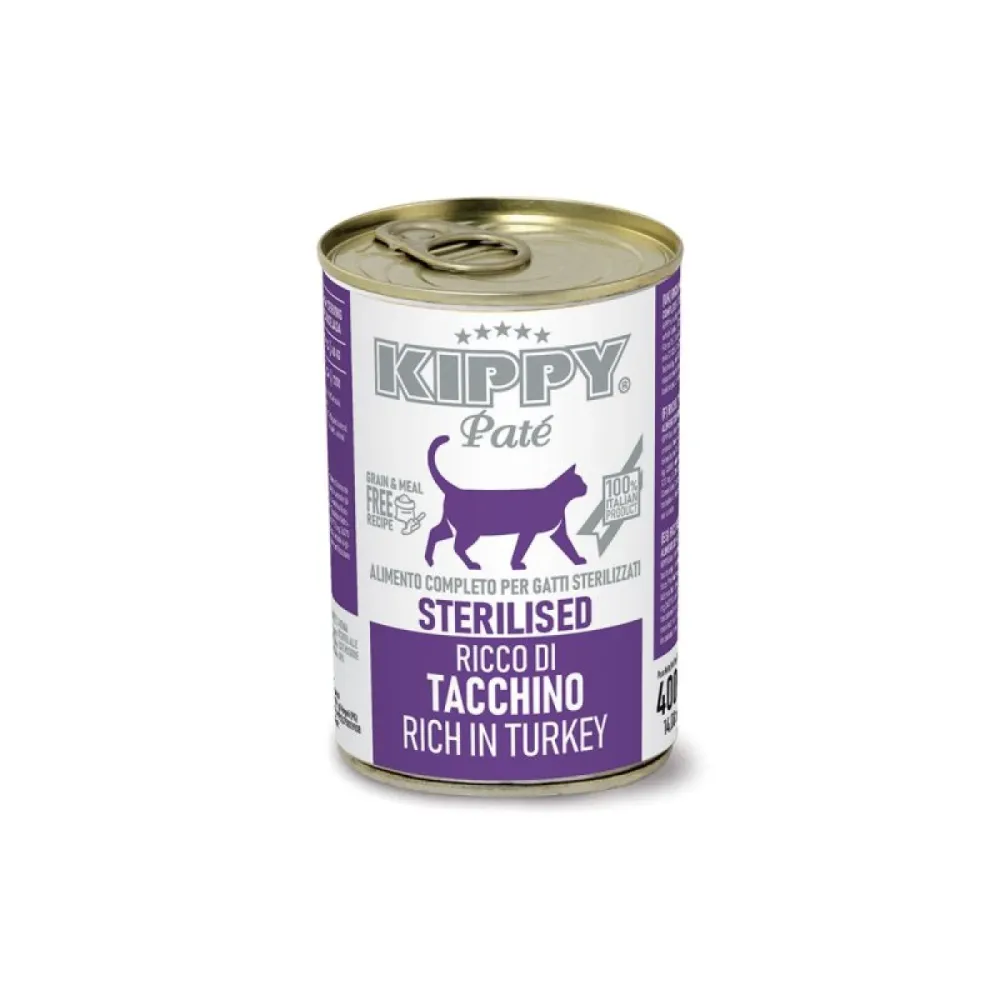 Kippy влажный корм Pate Sterilised Turkey для стерилизованных кошек с индейкой 400 г