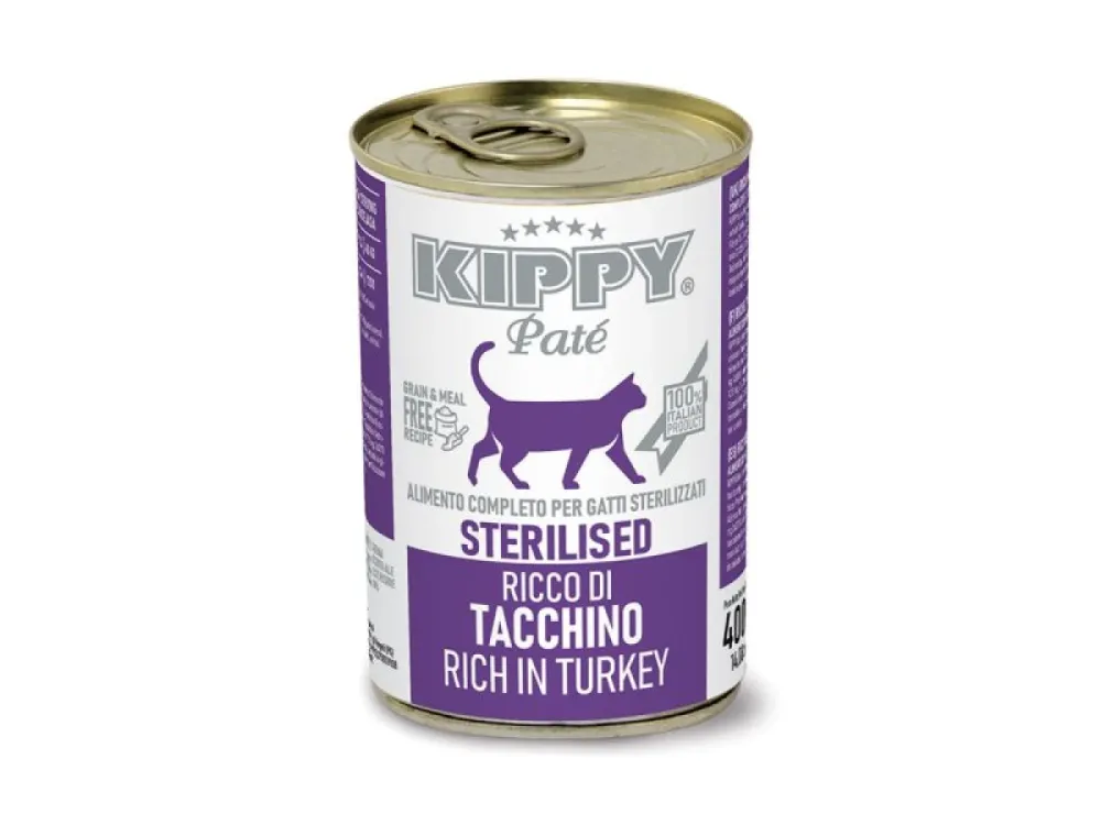 Kippy влажный корм Pate Sterilised Turkey для стерилизованных кошек с индейкой 400 г
