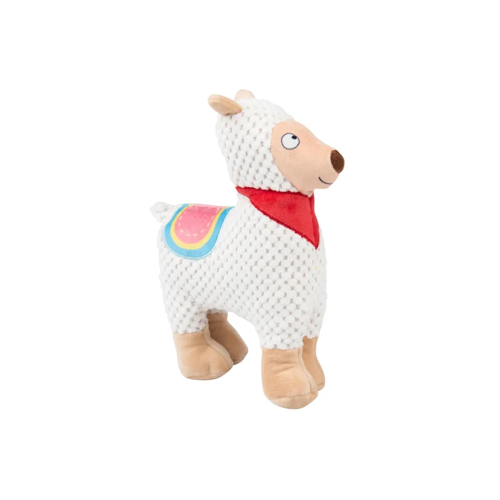 Mr.Kranch игрушка Лама плюшевая с пищалкой для собак, белая, 20 см