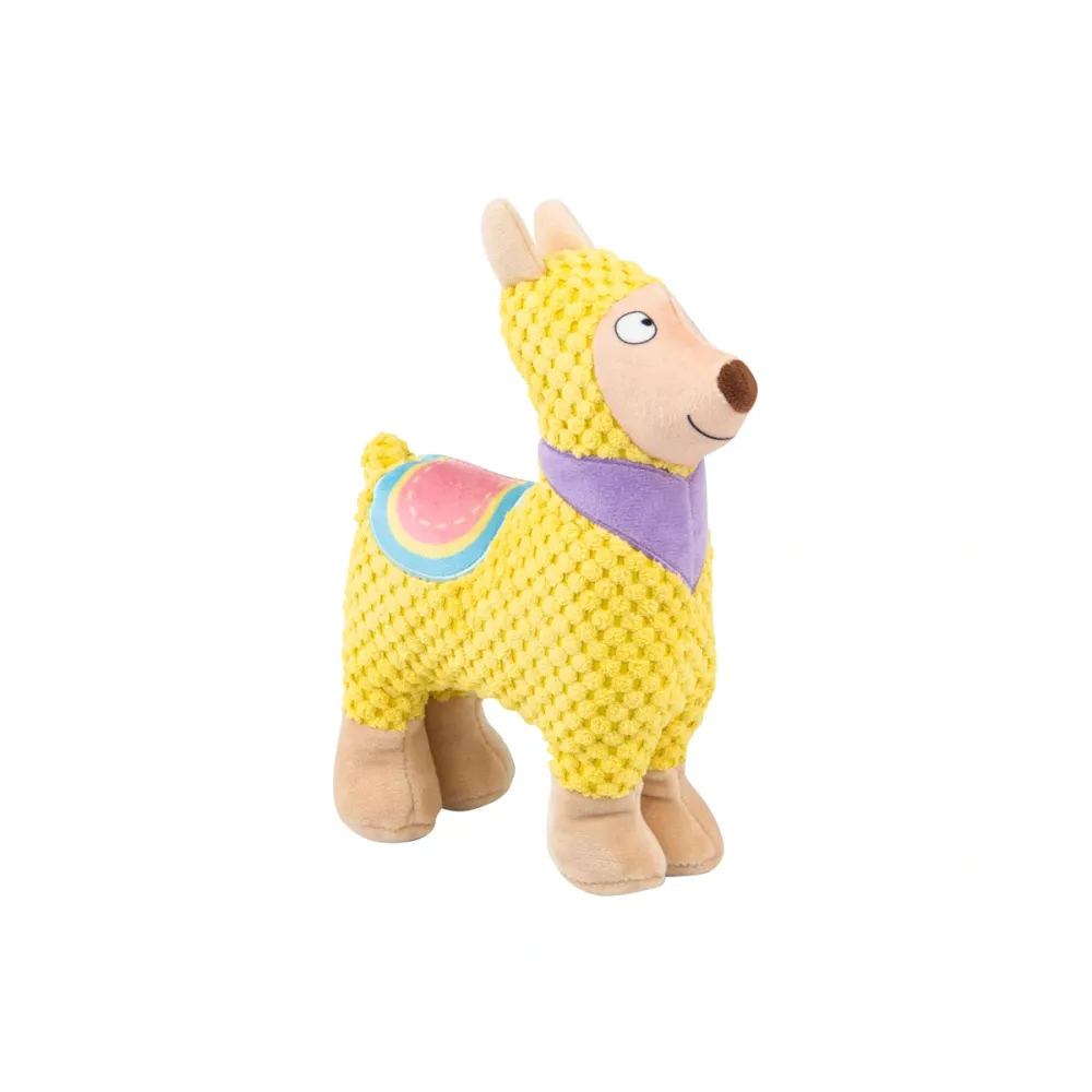 Mr.Kranch игрушка Лама плюшевая с пищалкой для собак, жёлтая, 20 см