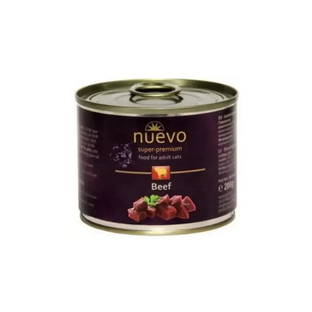 Nuevo влажный корм Adult Beef для взрослых кошек с говядиной 200 г