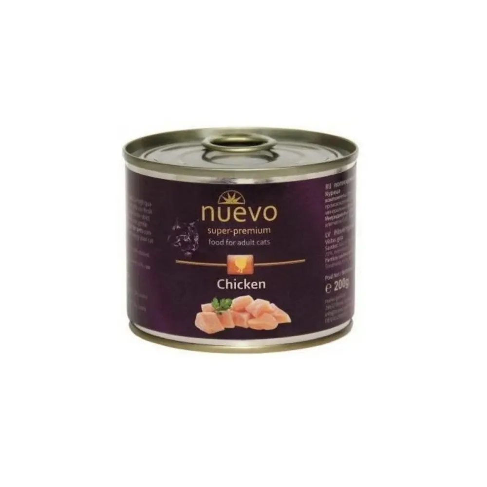 Nuevo влажный корм Adult Chicken для взрослых кошек с курицей 200 г