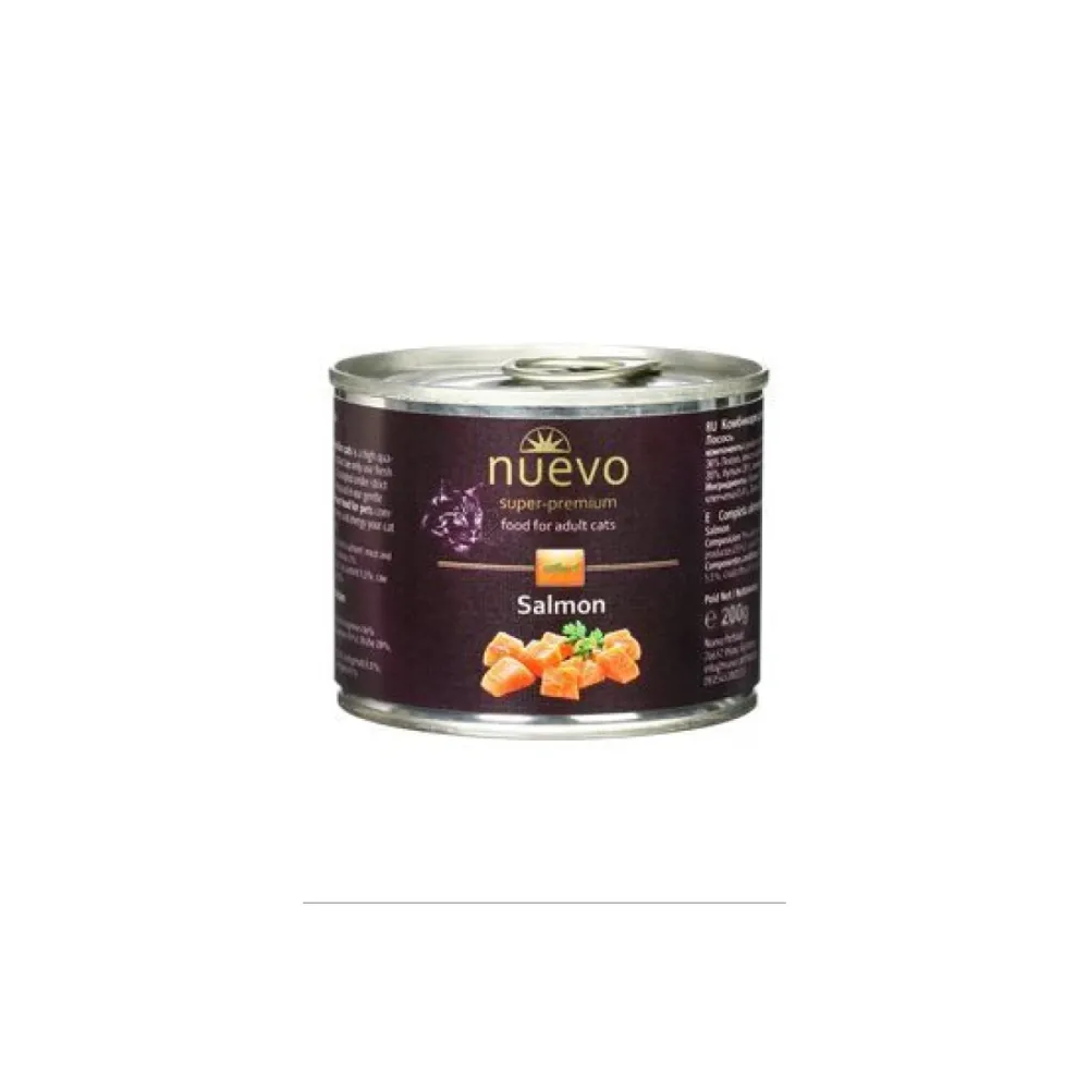 Nuevo влажный корм Adult Salmon для взрослых кошек с лососем 200 г