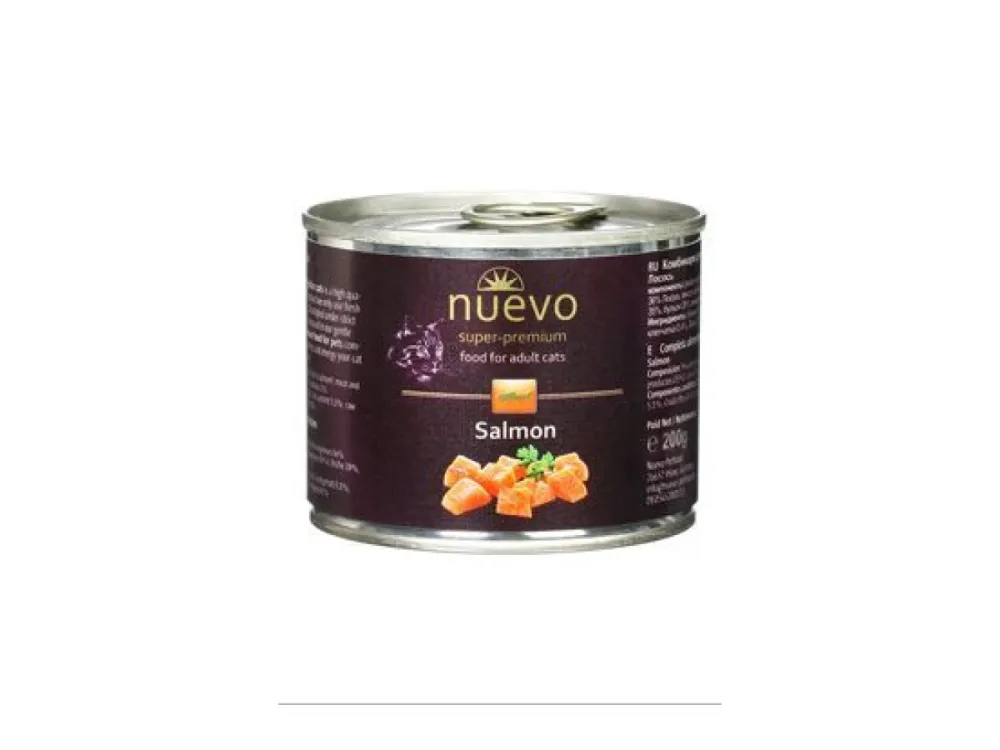 Nuevo влажный корм Adult Salmon для взрослых кошек с лососем 200 г