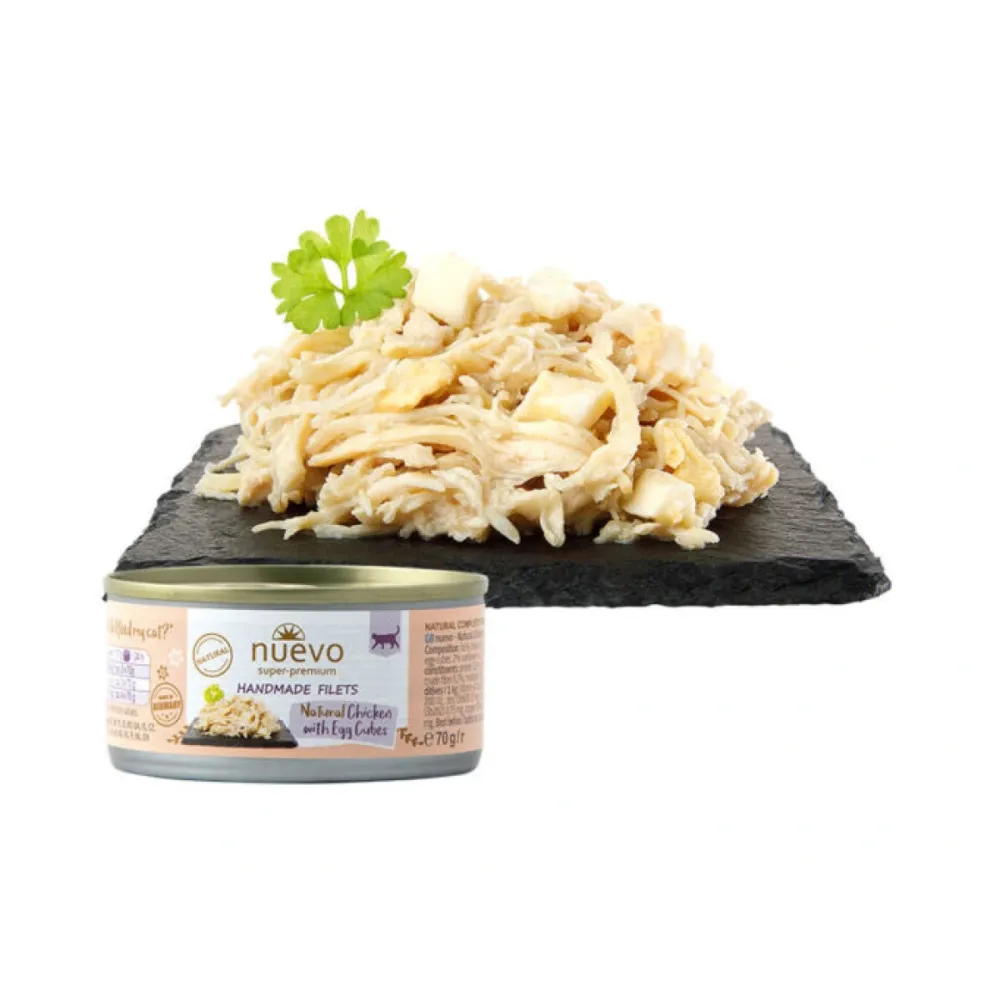 Nuevo влажный корм Handmade Natural Chicken and Egg для взрослых кошек с куриным филе и яйцом 70 г