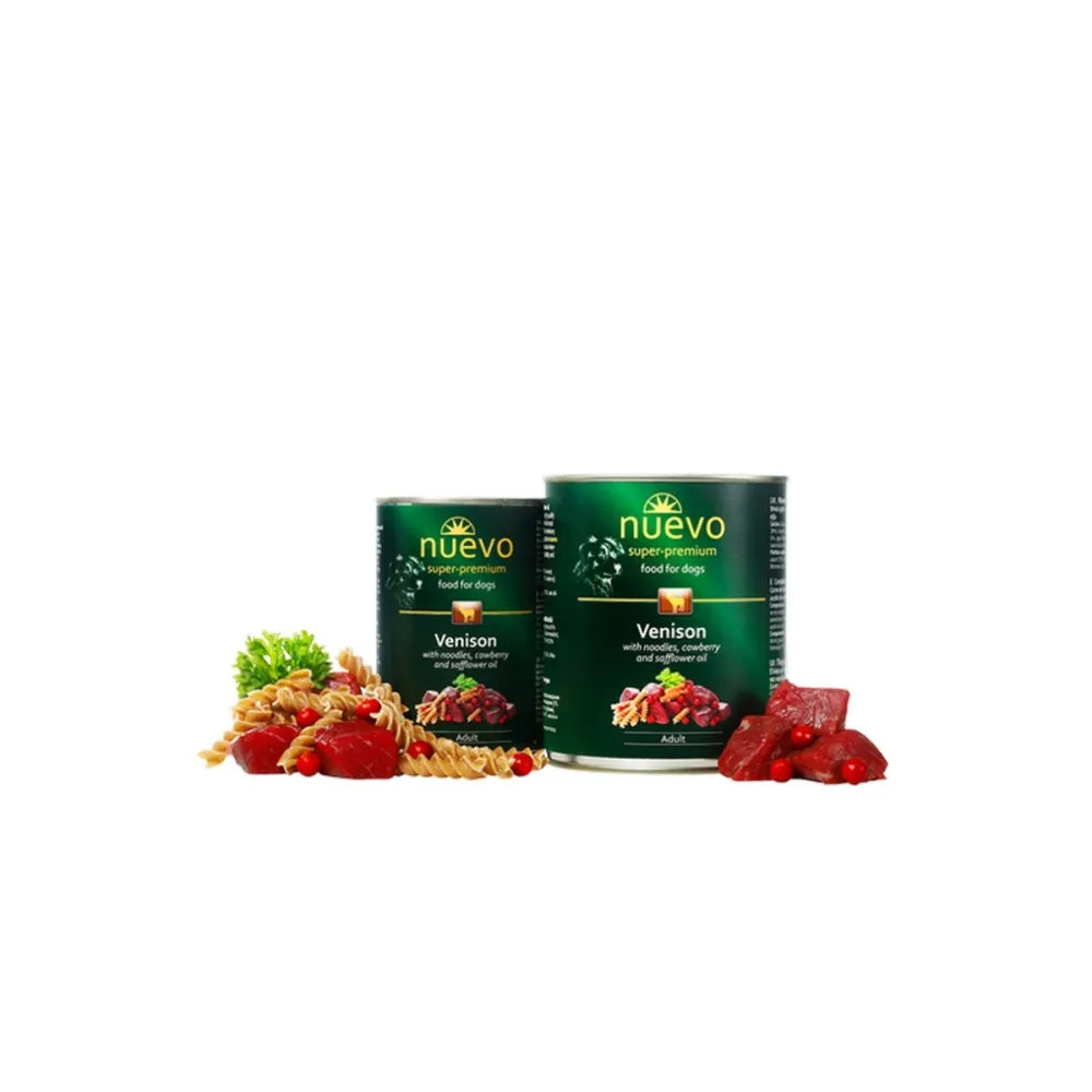Nuevo влажный корм Adult Venison Noodles and Cowberry для взрослых собак с олениной лапшой и брусникой 800 г