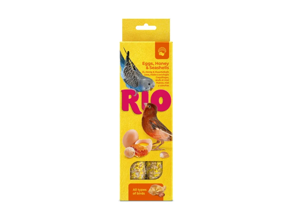 RIO палочки с яйцом ракушечником и мёдом для птиц 2 по 40 г