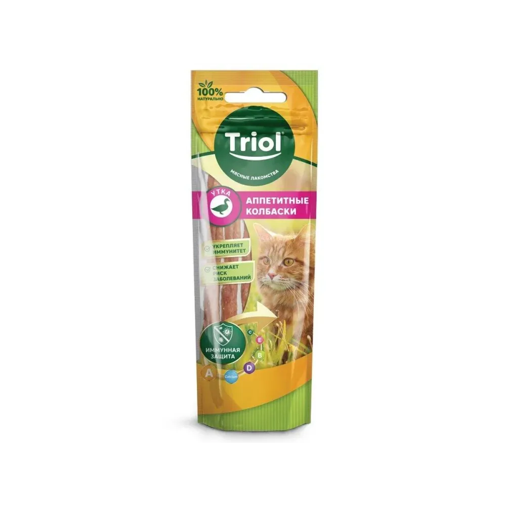Triol Аппетитные колбаски из утки для кошек, 40 г