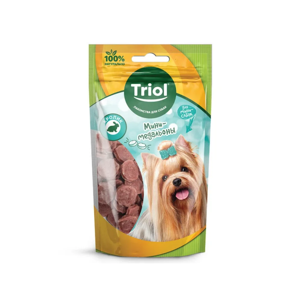 Triol Мини-медальоны из кролика для мини-собак, 50 г
