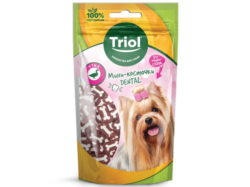 Triol Мини-косточки DENTAL из утки для мини-собак, 50 г