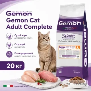 Gemon Cat Adult Complete сухой корм для взрослых кошек с курицей и индейкой, 20 кг