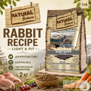 Natural Greatness Rabbit Recipe Light & Fit сухой корм для собак с кроликом, 2 кг