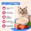 Natural Kitty Creamy Treats крем-суп с тунцом, лососем и клюквой для кошек, 4×12 г