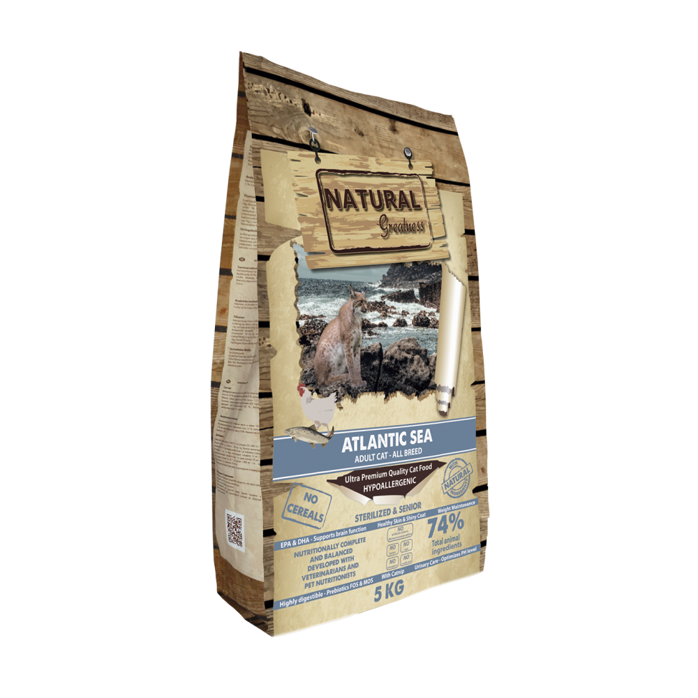 Natural Greatness Cat Atlantic Sea корм для кошек лосось беззерновой для стерилизованных и пожилых 5 кг