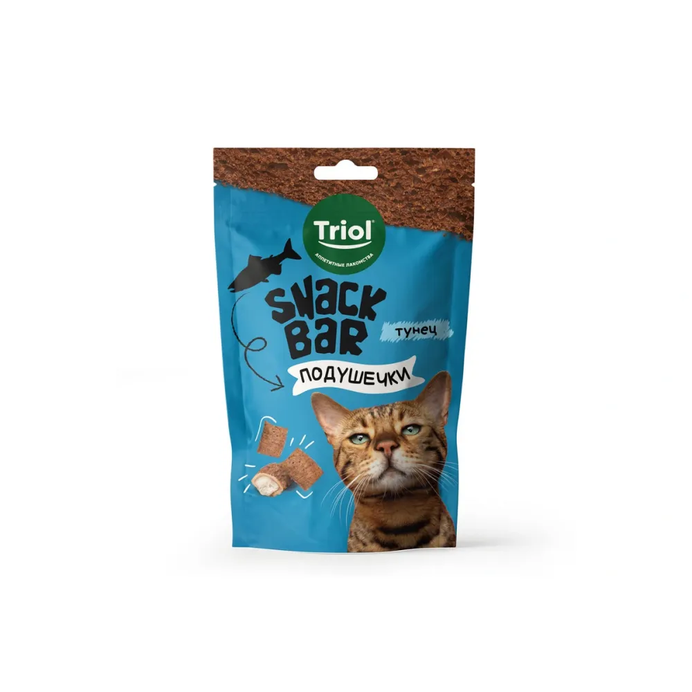 Triol лакомство SNACK BAR мини-подушечки с начинкой из тунца для кошек, 30 г