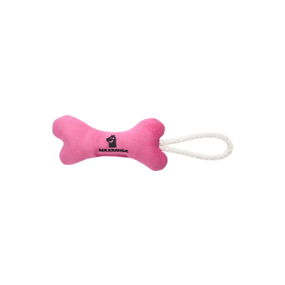 Mr.Kranch игрушка Косточка с канатом для собак, нежно-розовая, 31 × 9 × 4 см