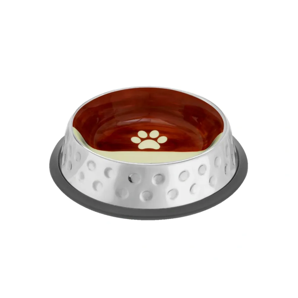 Mr.Kranch миска Candy для собак и кошек, коричневая с белым, 450 мл