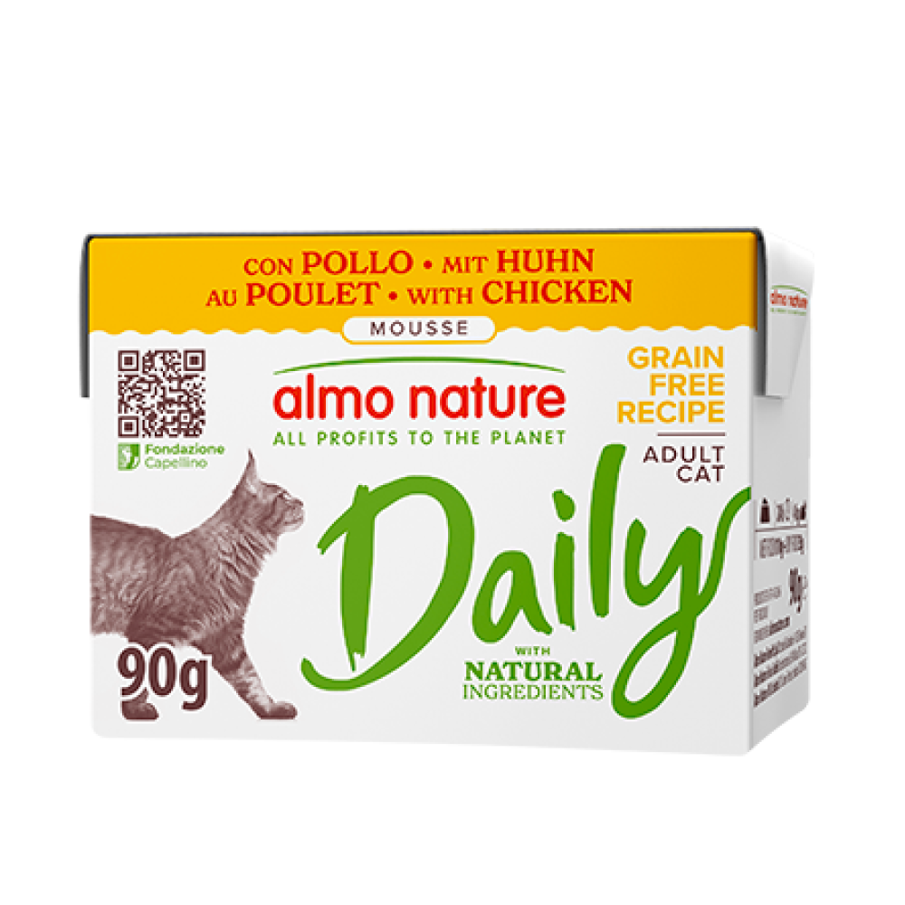 Almo Nature Daily Cat — влажный корм-мусс с курицей для взрослых кошек, 90 г