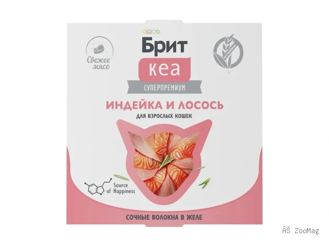 Brit Care влажный корм Волокна в желе для взрослых кошек с индейкой и лососем 75 г