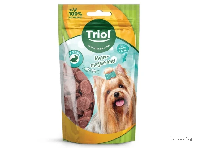 Triol Мини-медальоны из кролика для мини-собак, 50 г