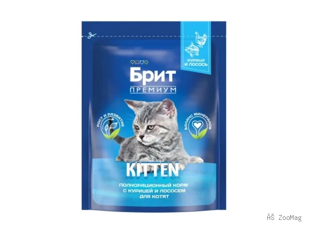 Brit Premium сухой корм Kitten с курицей и лососем для котят 400 г
