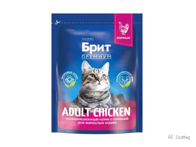 Brit Premium сухой корм Adult Chicken с курицей для взрослых кошек 400 г