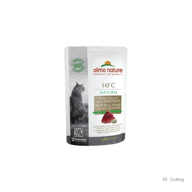 Almo Nature HFC Natural влажный корм для кошек с тунцом и мальками пауч 55 г
