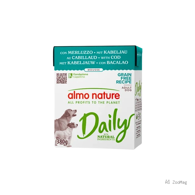 Almo Nature DAILY влажный корм для собак с трескрй, тетрапак 380 гр