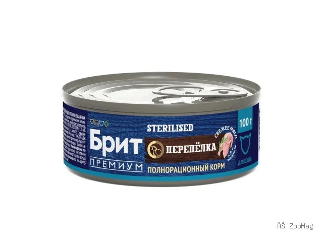 Brit Premium влажный корм by Nature Sterilised с перепёлкой для стерилизованных кошек 100 г