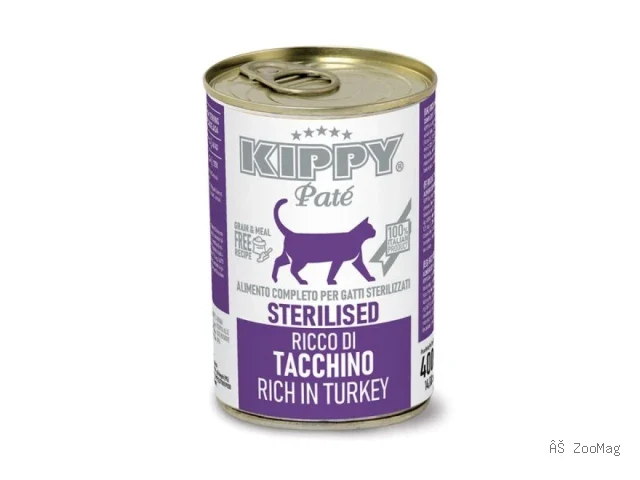 Kippy влажный корм Pate Sterilised Turkey для стерилизованных кошек с индейкой 400 г