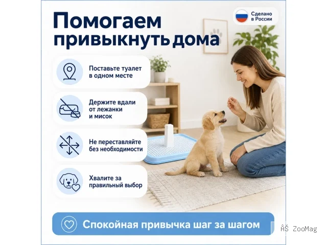 Dogman, туалет для собак со съёмным столбиком и решёткой, 50 × 37 × 4 см