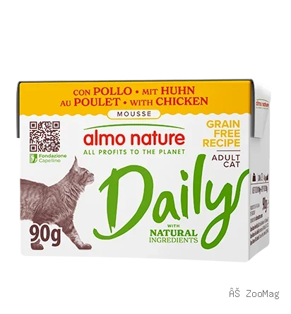 Almo Nature Daily Cat — влажный корм-мусс с курицей для взрослых кошек, 90 г