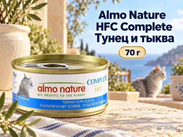 Almo Nature HFC Complete с тунцом и тыквой влажный корм для взрослых кошек, 70 г