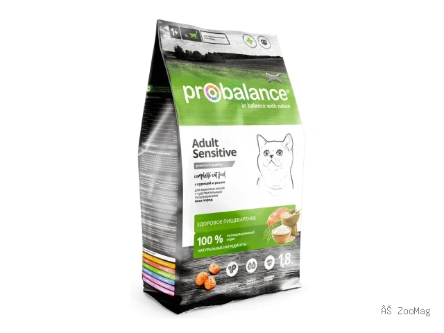 ProBalance сухой корм Sensitive с курицей и рисом для взрослых кошек, 1,8 кг
