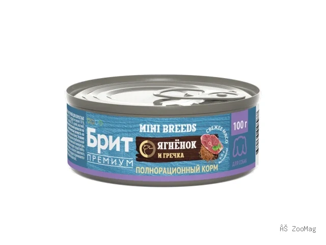 Brit Premium влажный корм by Nature для взрослых собак мелких пород с ягнёнком и гречкой 100 г