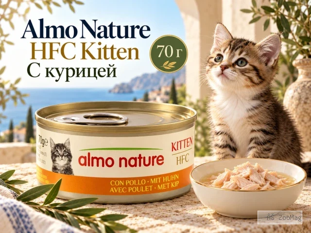 Almo Nature HFC Kitten с курицей влажный корм для котят, 70 г