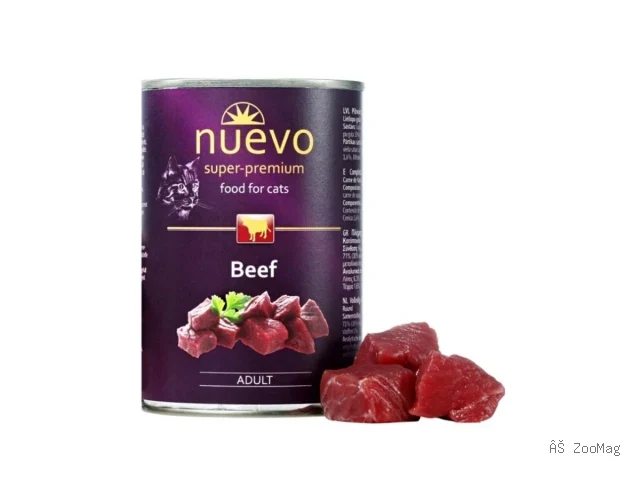 Nuevo влажный корм Adult Beef для взрослых кошек с говядиной 400 г