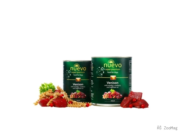 Nuevo влажный корм Adult Venison Noodles and Cowberry для взрослых собак с олениной лапшой и брусникой 800 г