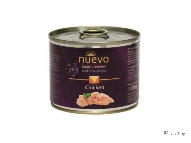 Nuevo влажный корм Adult Chicken для взрослых кошек с курицей 200 г