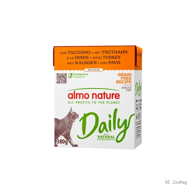 Влажный корм «Almo Nature» DAILY для кошек с индейкой, тетрапак 380 гр