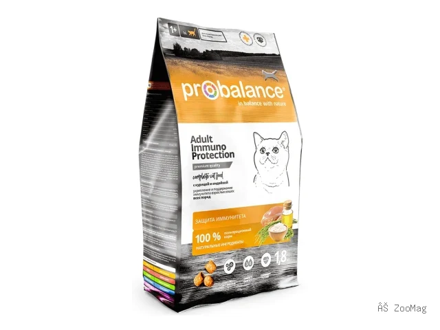 ProBalance сухой корм Immuno Protection с курицей и индейкой для взрослых кошек, 1,8 кг
