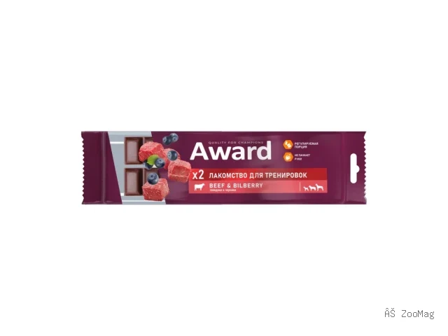 Award лакомство Training для собак и щенков с 3 месяцев с говядиной и черникой 50 г