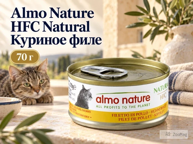 Almo Nature HFC Natural «Куриное филе» влажный корм для взрослых кошек, 70 г